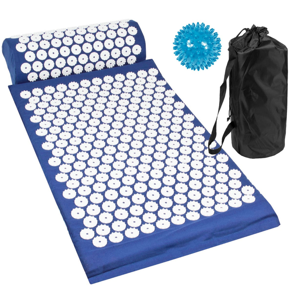 Acupressure Mat, Pillow and Ball Set - Blue