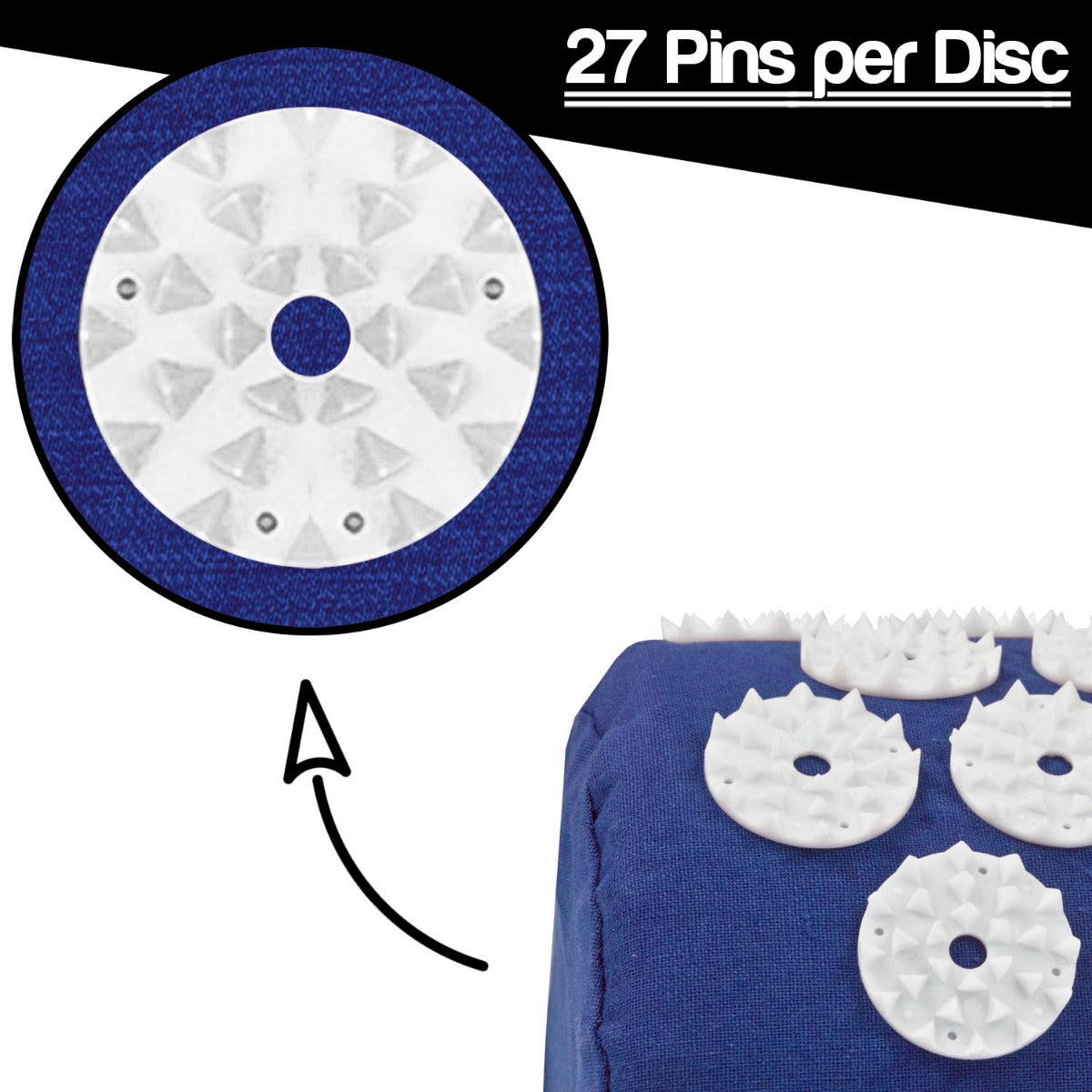 Acupressure Mat, Pillow and Ball Set - Blue - Inspirely