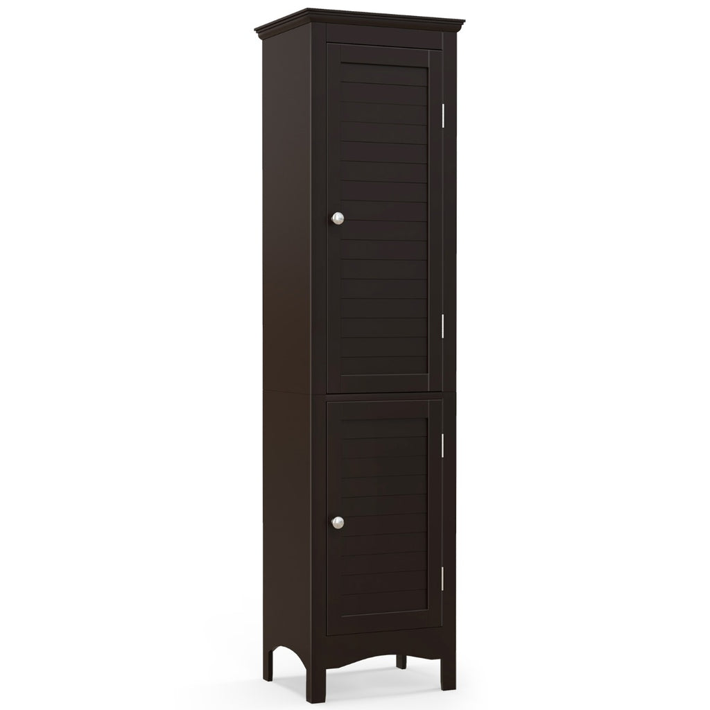 Tall Narrow Bathroom Cabinet - Dark Brown