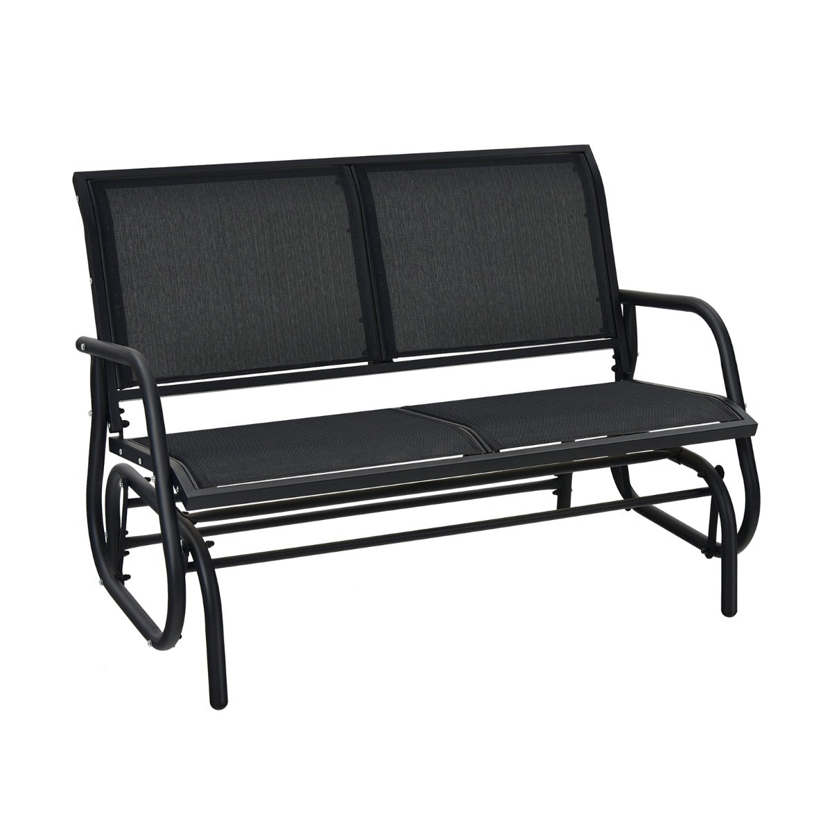 Outdoor Swing Glider Chair with Spacious Space-Black