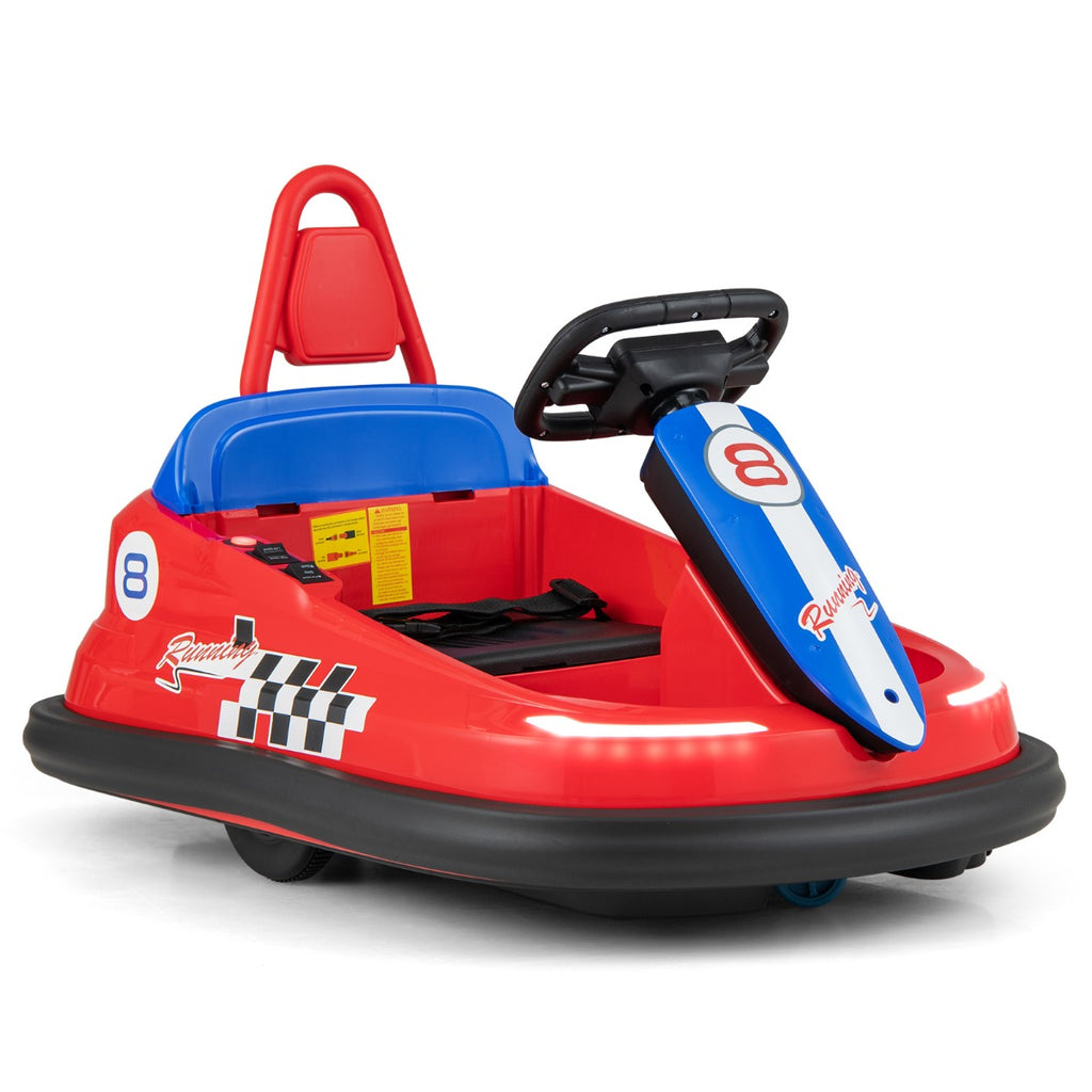 Electric kids Ride-on Bumper Car with 360 Spinning and Dual Motors-Red