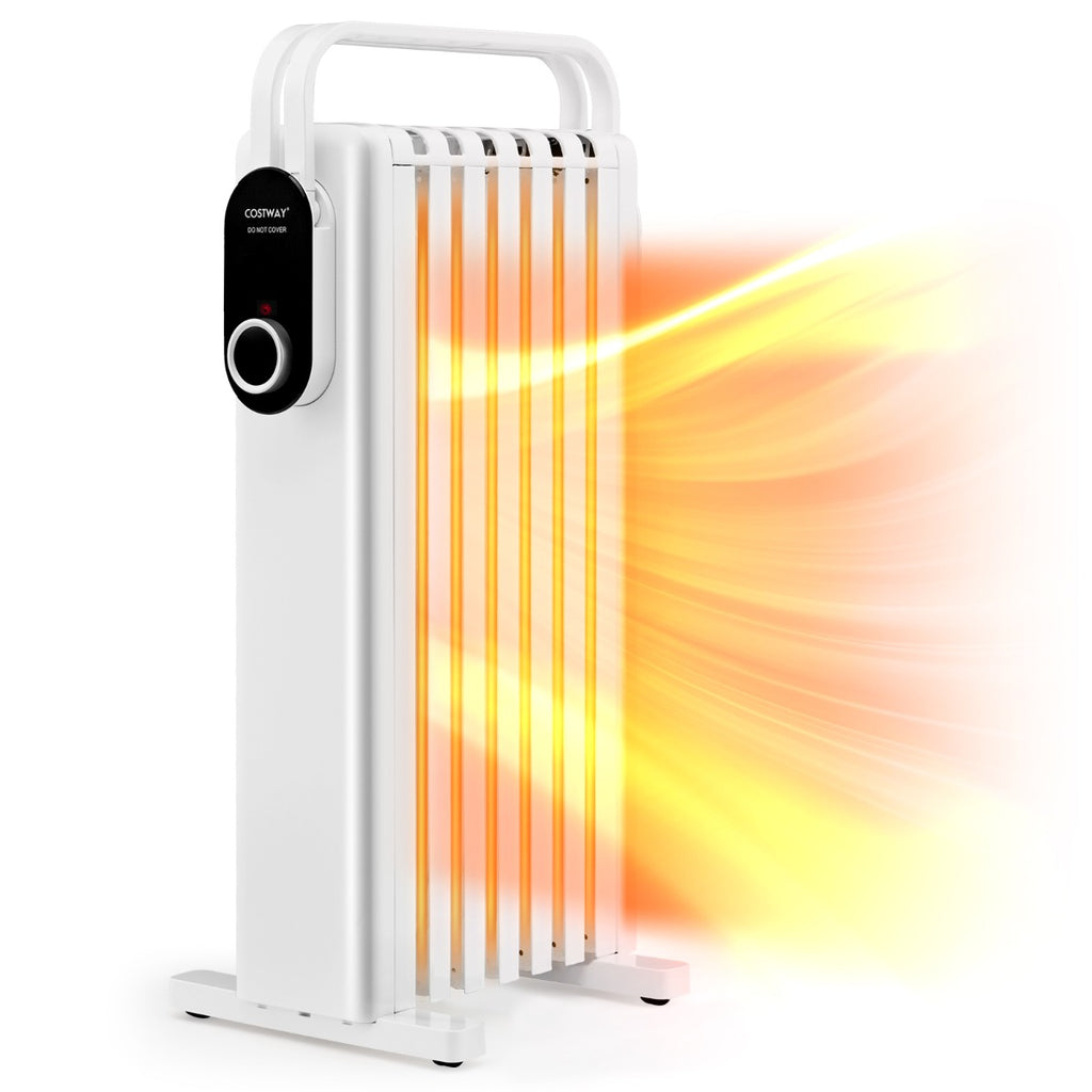 Portable Electric Heater with Overheat and Tip Over Protection White