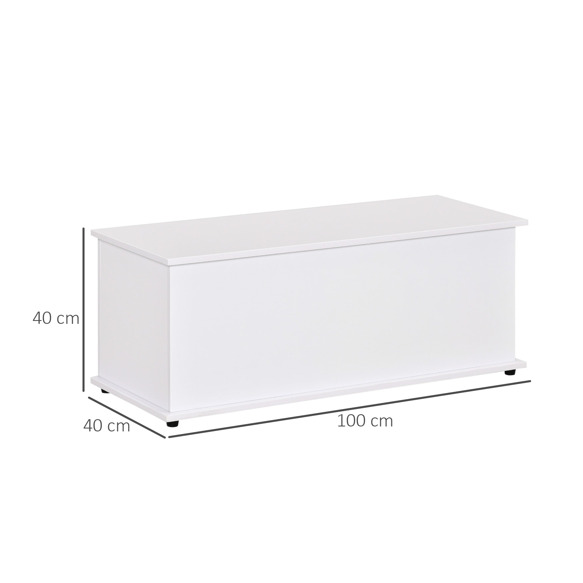 HOMCOM Wooden Storage Box Clothes Toy Chest Bench Seat Ottoman Bedding Blanket Trunk Container with Lid - White - Inspirely