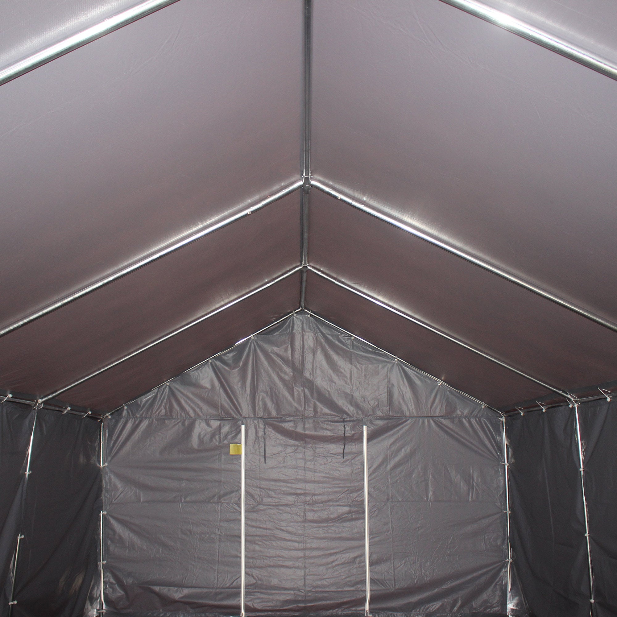 Outsunny 4 x 8 m Patio Garden Party Canopy, Outdoor BBQ, Wedding, Camping Gazebo Tent, Car Canopy Shelter w/ Side Panels & Zipper Door, Dark Grey - Inspirely