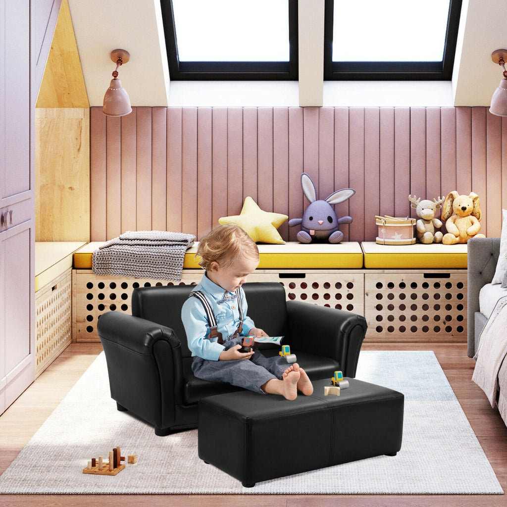 2 Seat Kids Sofa Set with Ottoman