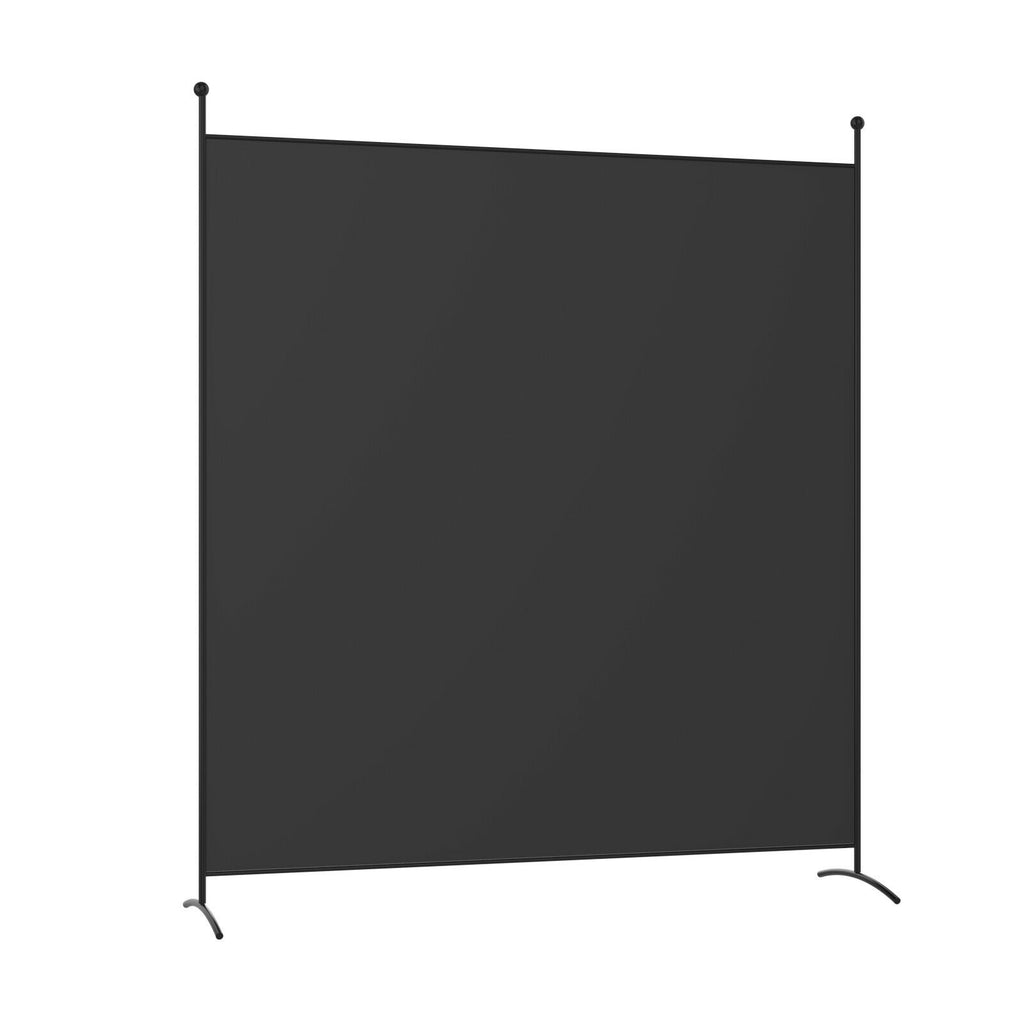 Single Panel Room Divider with Curved Support Feet Black