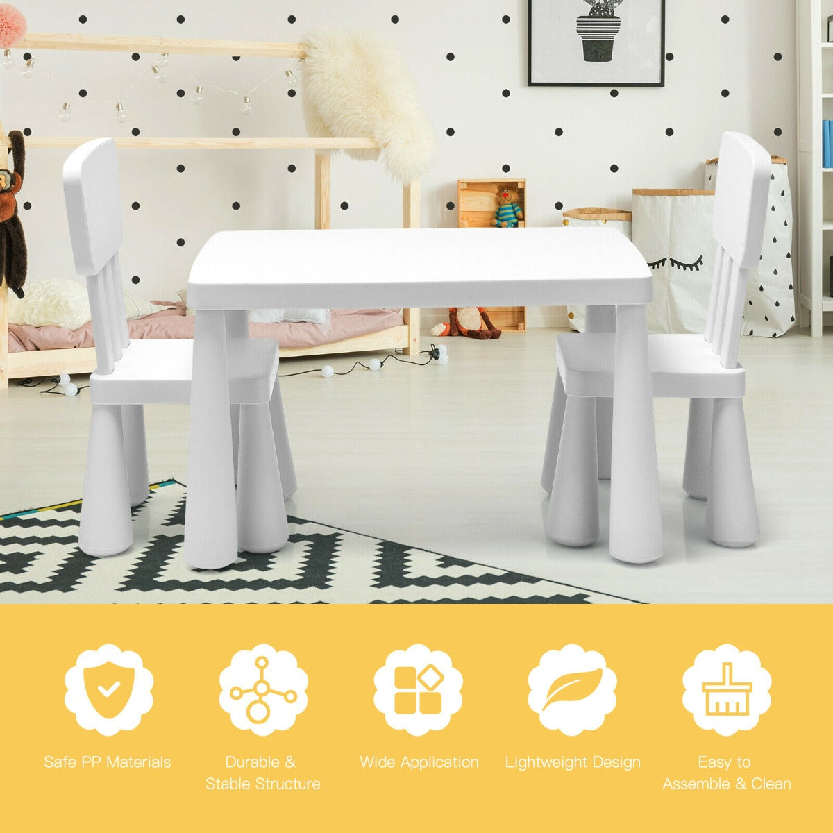 Children's Multi Activity Table and Chair Set-White