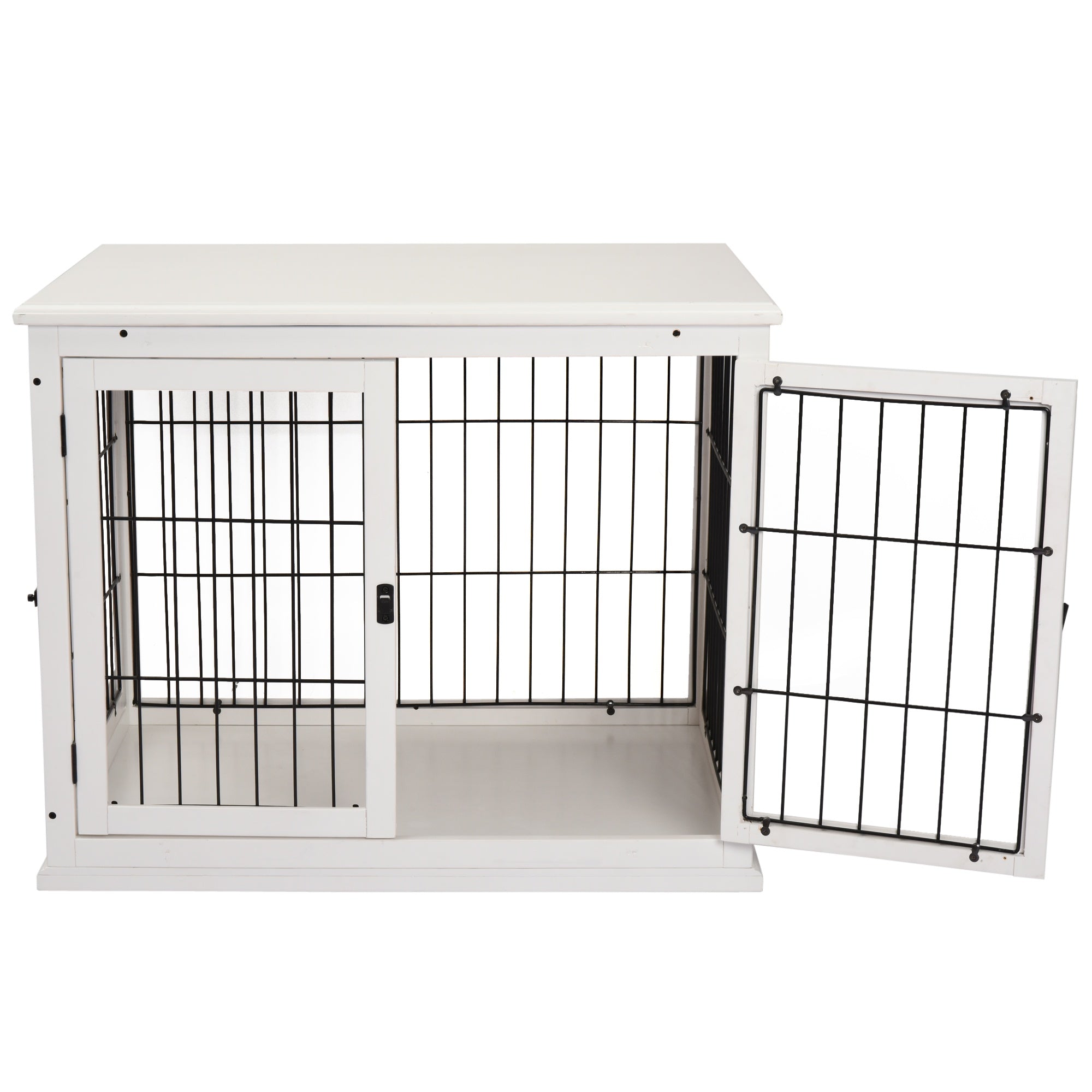 MDF 3-Door Small Indoor Pet Cage White - Inspirely