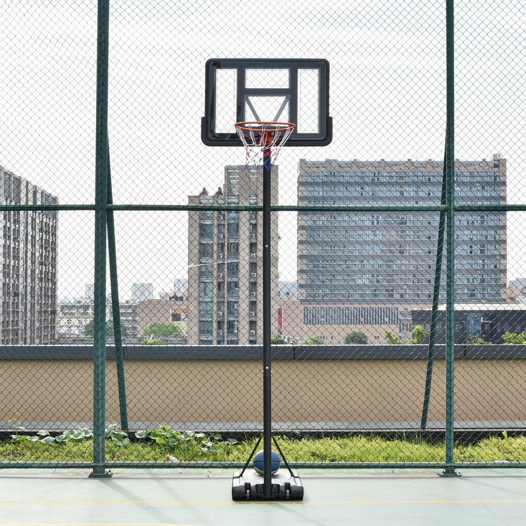 HOMCOM Portable Freestanding Basketball Hoop Stand Transparent Backboard 231-305cm Adjustable Basketball Hoop with Two Moving Wheels For Adult - Inspirely