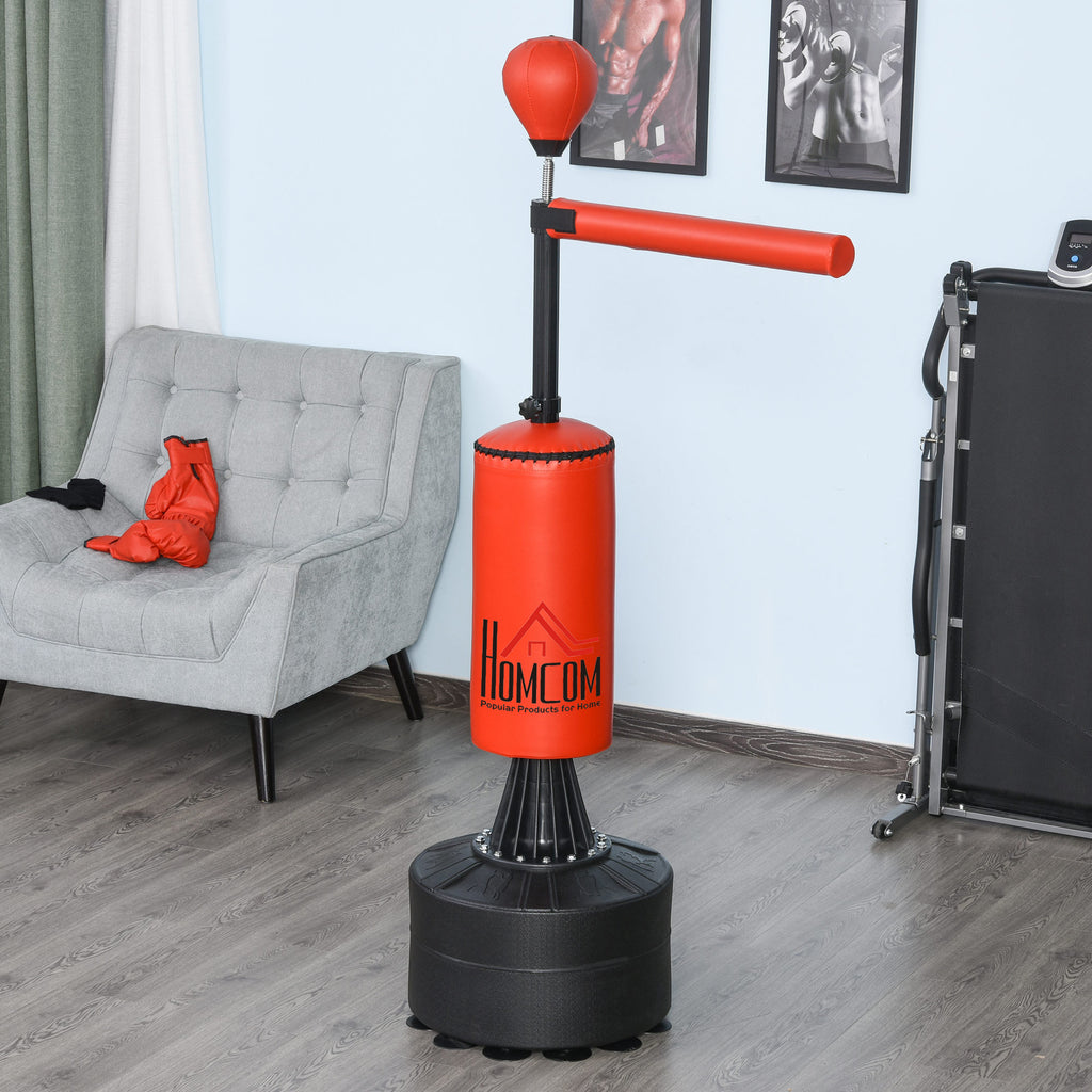 Freestanding Boxing Punch Bag Stand with Rotating Flexible Arm, Speed Ball, Waterable Base by HOMCOM - Inspirely