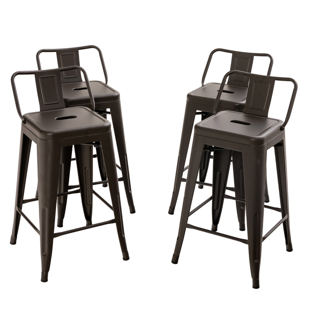 24� Metal Chairs Set of 4 with Removable Back-Gun
