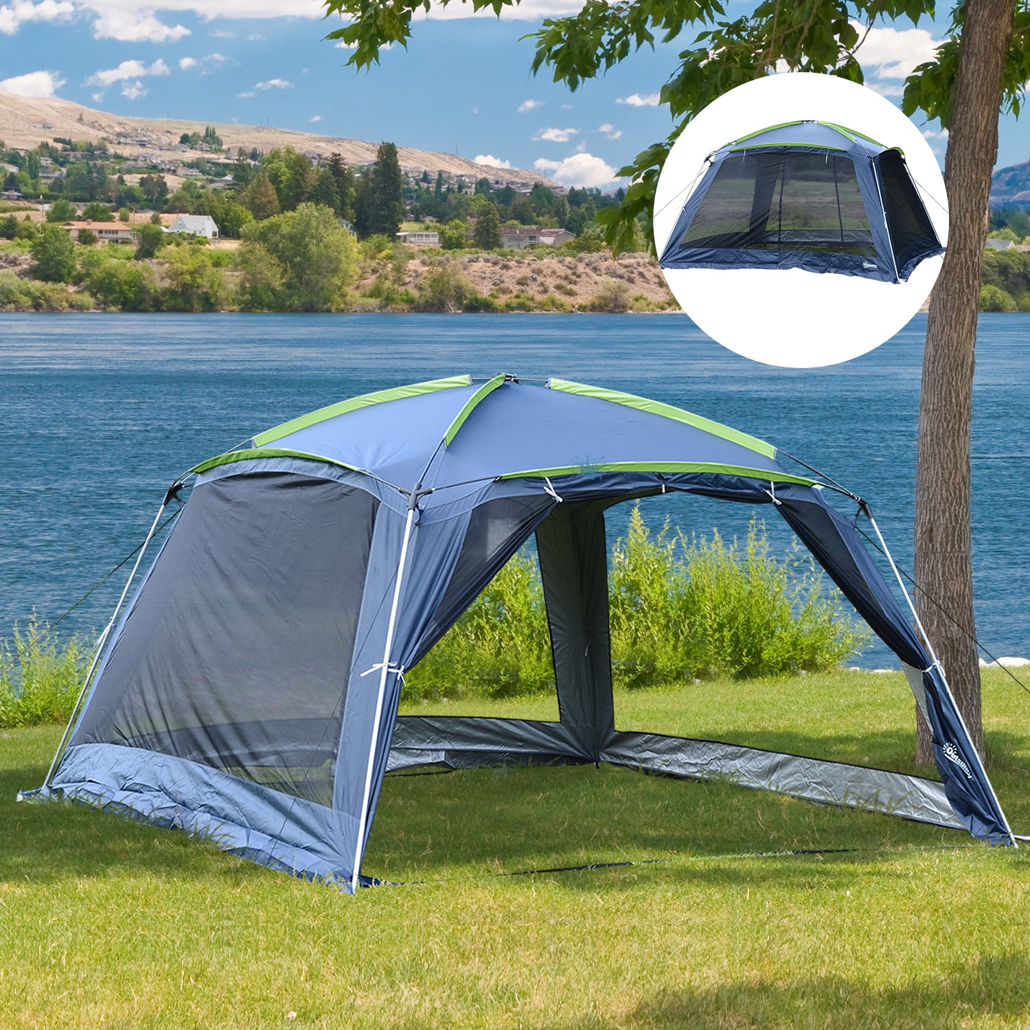 Outsunny 6-8 Person Screen House Room, Instant Outdoor Camping