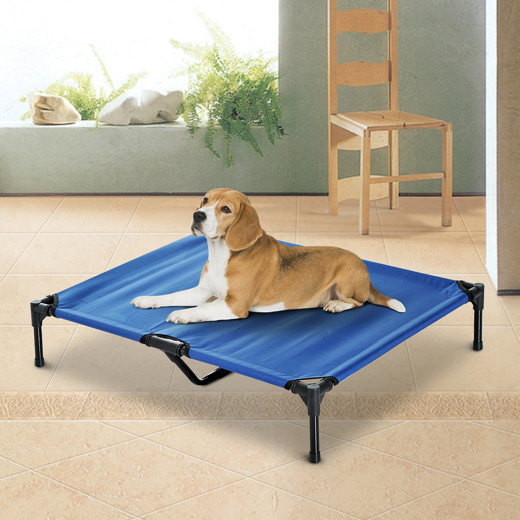 PawHut Portable Elevated Pet Bed to Raise Relax Area for Dogs and Cats with Metal Frame (Large) - Inspirely