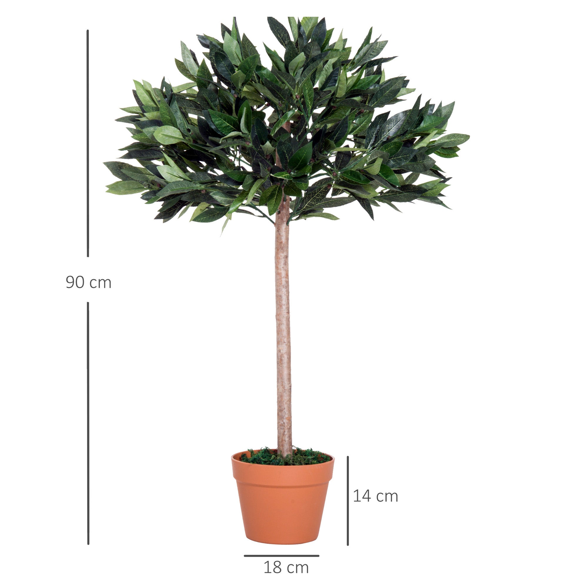 Outsunny 3ft Artificial Olive Tree Indoor Plant Greenary for Home Office Potted in An Orange Pot - Inspirely