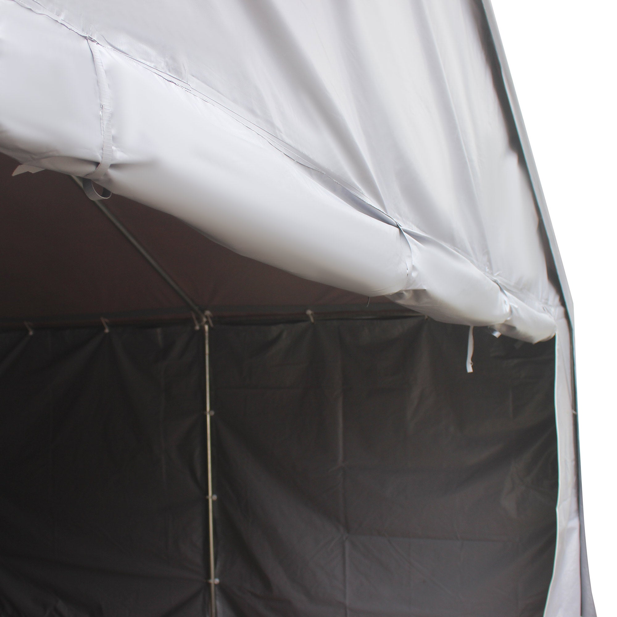Outsunny 4 x 8 m Patio Garden Party Canopy, Outdoor BBQ, Wedding, Camping Gazebo Tent, Car Canopy Shelter w/ Side Panels & Zipper Door, Dark Grey - Inspirely