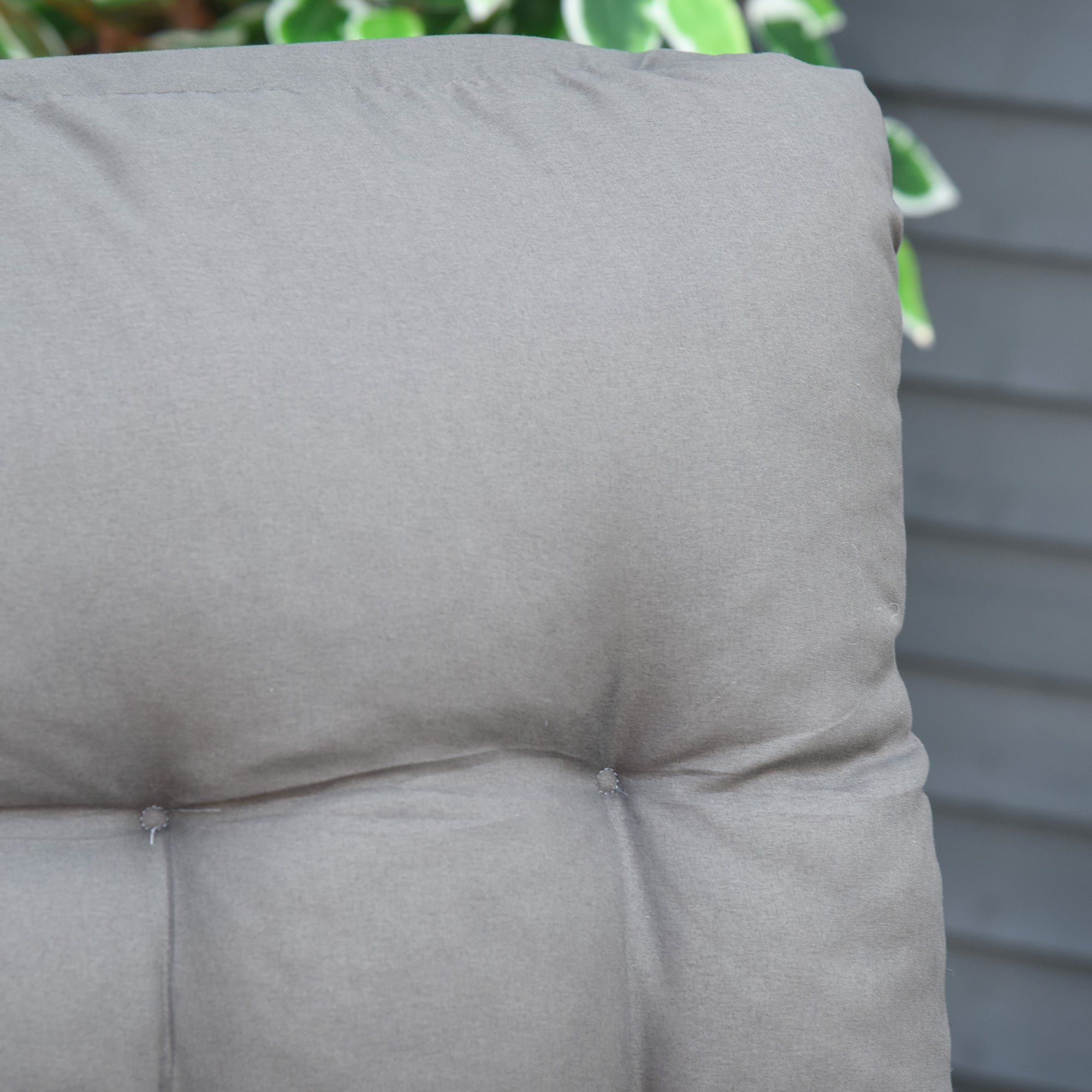 2 Pc Reclining Chair Garden Sun Lounger & Cushion Headrest Light Grey - Inspirely