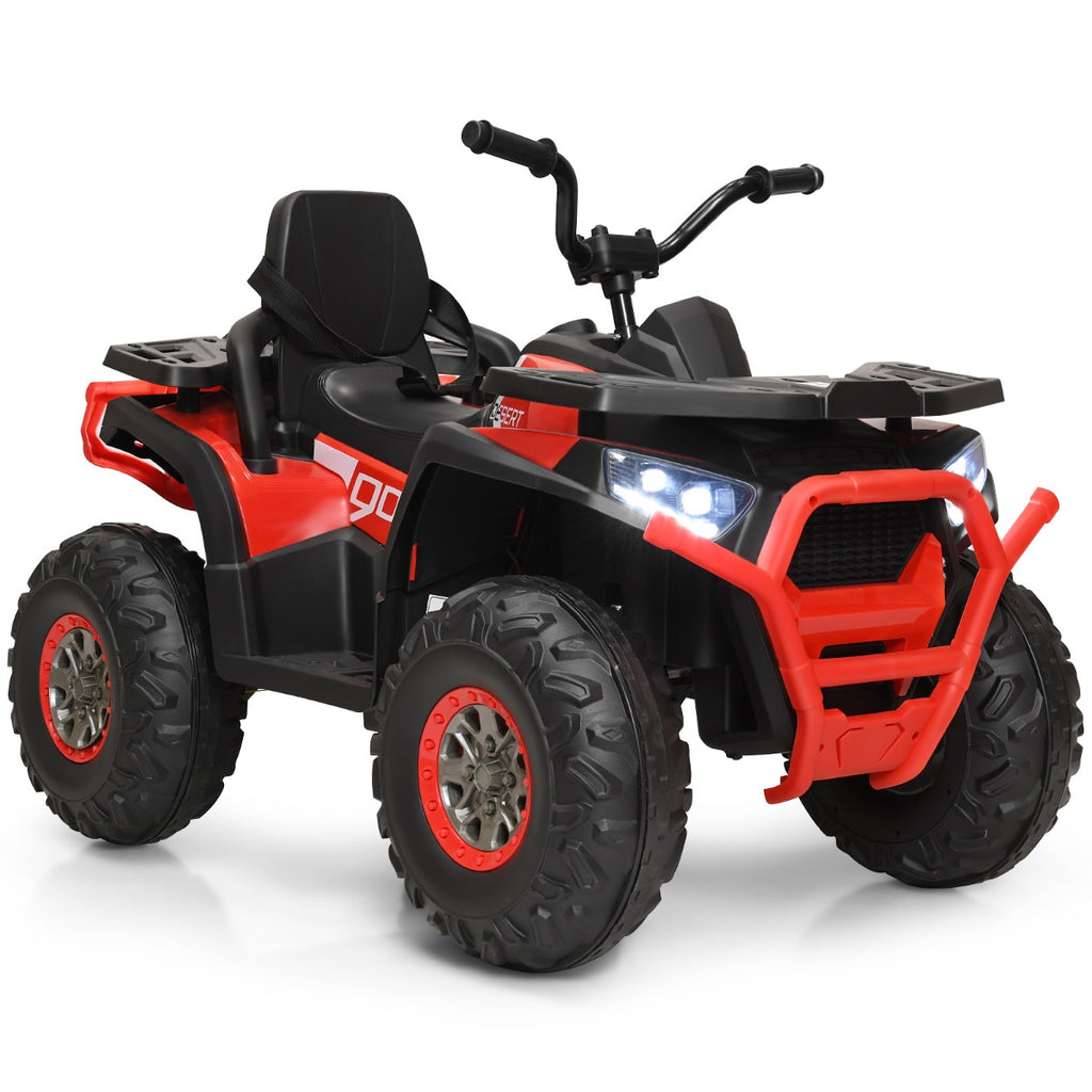 12V Kids Electric 4-Wheeler ATV Quad Ride On Car Toy with LED Lights and Music-Red
