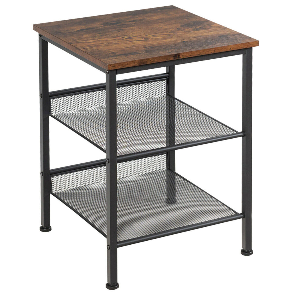 3 Tier Industrial Styled Side, Table Bedside Table
