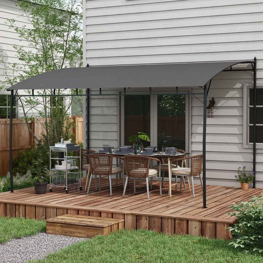 Outsunny 3 x 4m Outdoor Pergola Gazebo, Garden Sun Shade Shelter with Metal Frame, for Patio, Deck