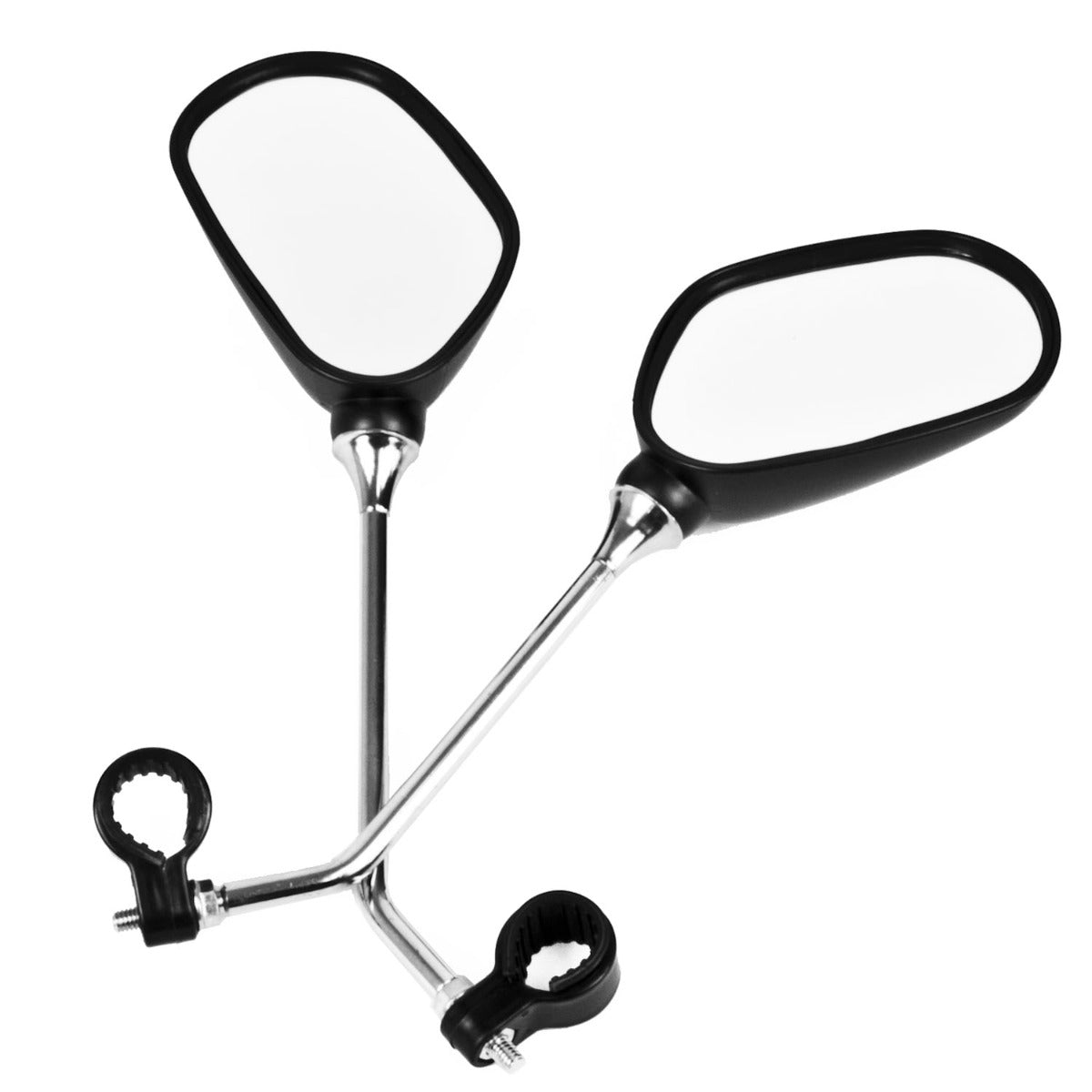 Pair of Oval Bike Mirrors with Reflectors