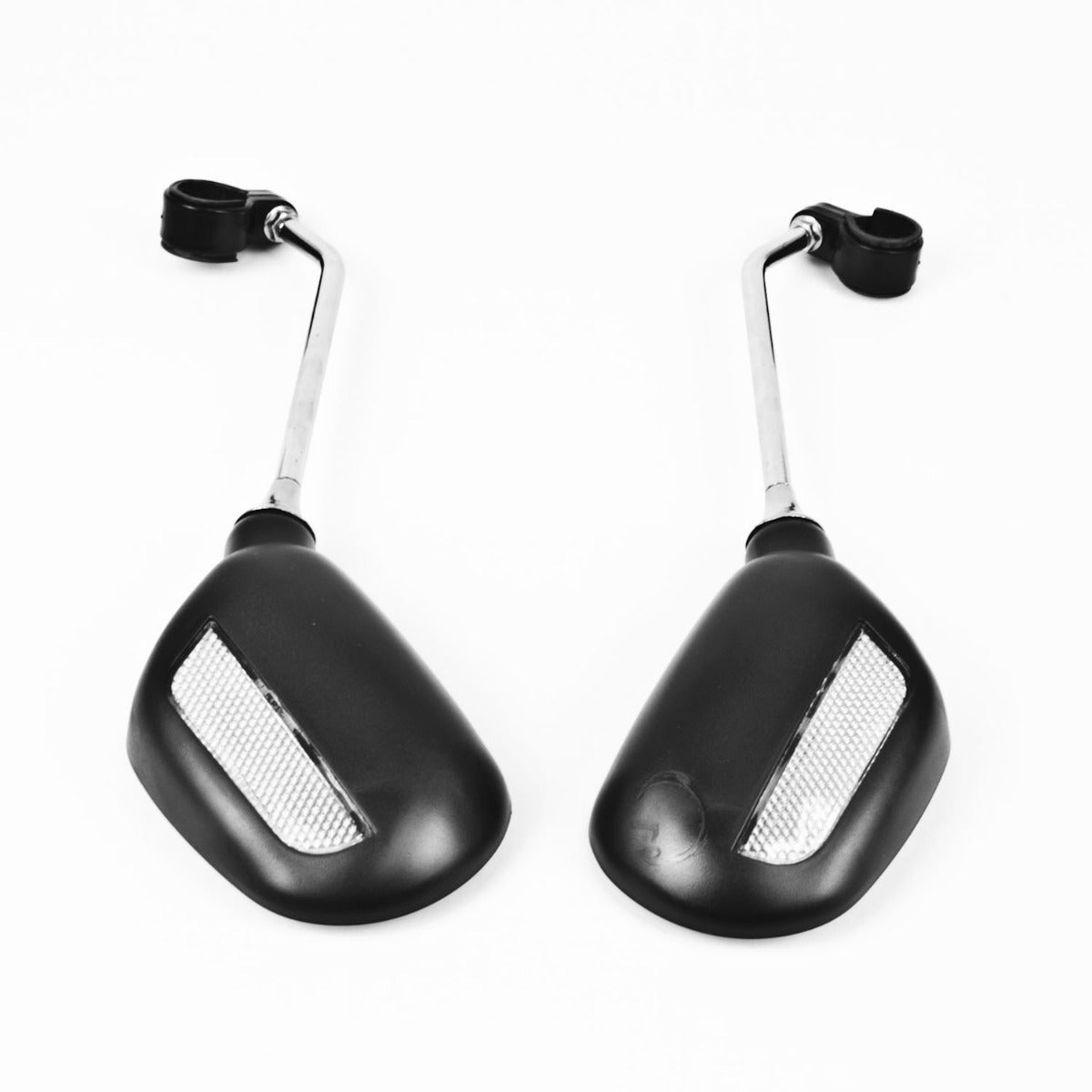 Pair of Oval Bike Mirrors with Reflectors - Inspirely