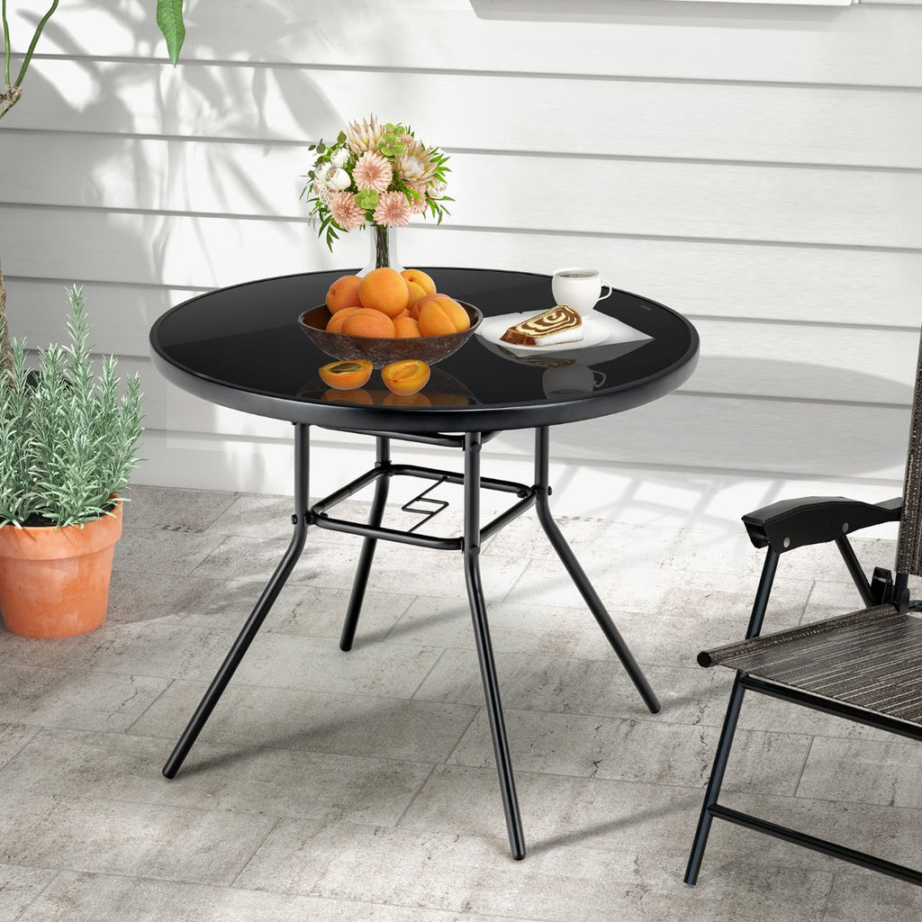 86 cm Patio Dining Table with 3.5 cm Umbrella Hole