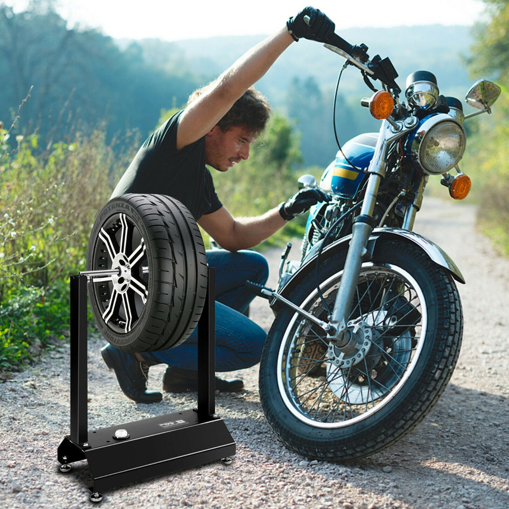 Motorcycle Wheel Balancer with Adjustable Centering Cones