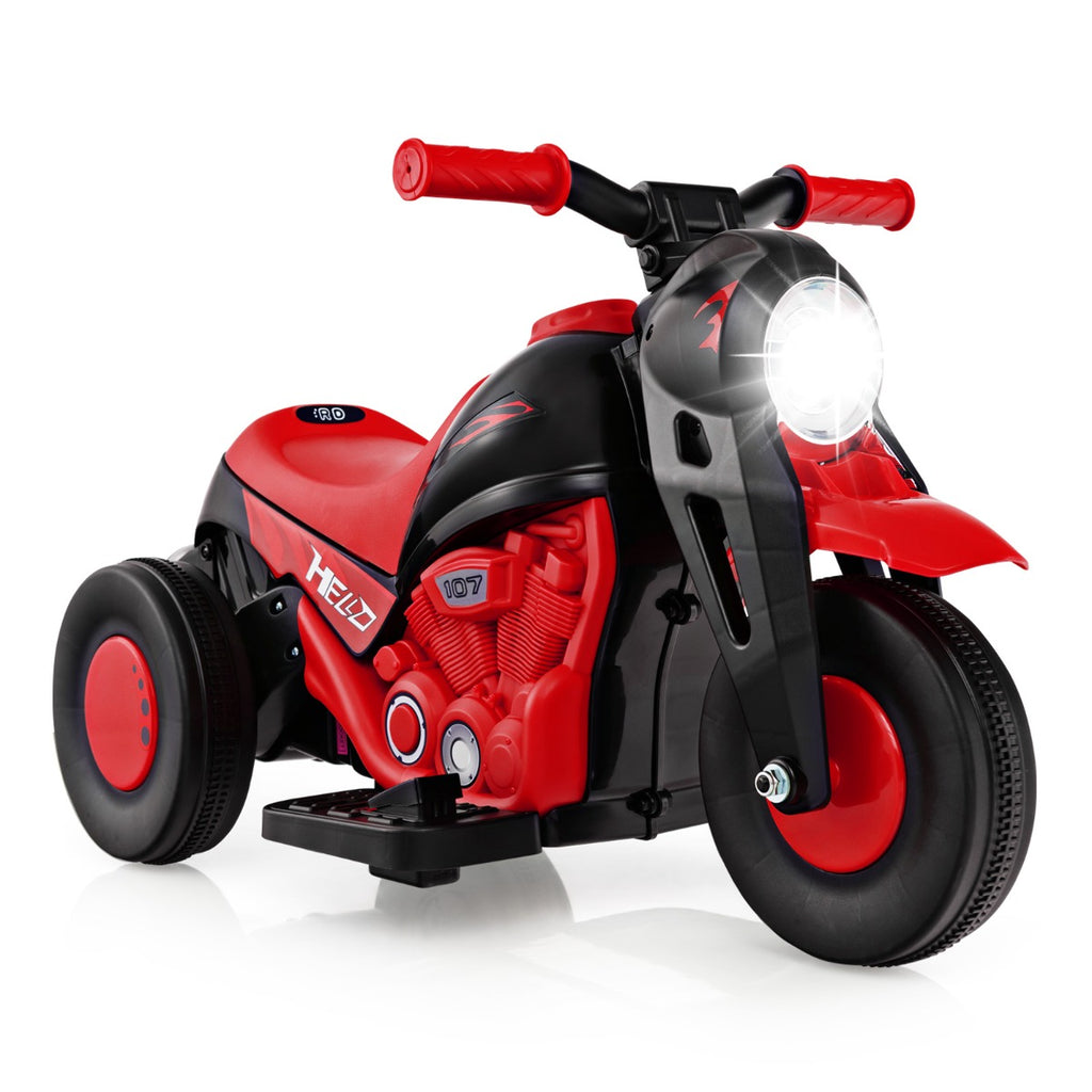 6V Electric Kid Ride on Motorcycle with Bubble Maker-Red