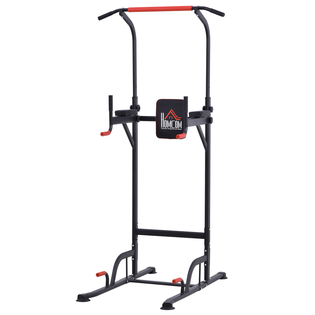 HOMCOM Pull Up Station Bar Power Tower Station for Home Office Gym Traning Workout Equipment - Inspirely